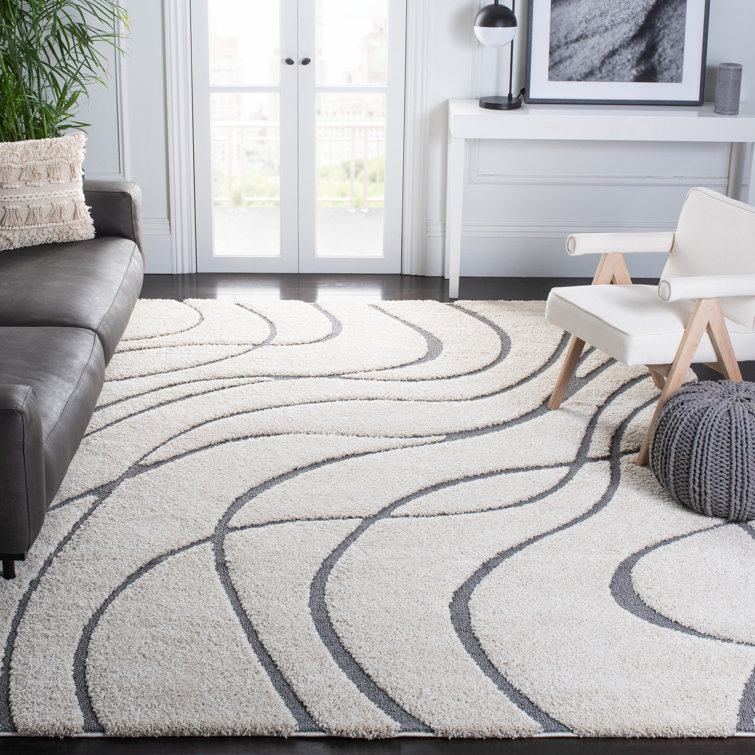 Ebern Designs Stacie Abstract Cream/Gray Area Rug & Reviews Wayfair